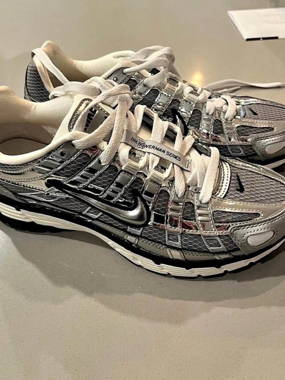 Nike P-6000 Metallic Silver Sneakers